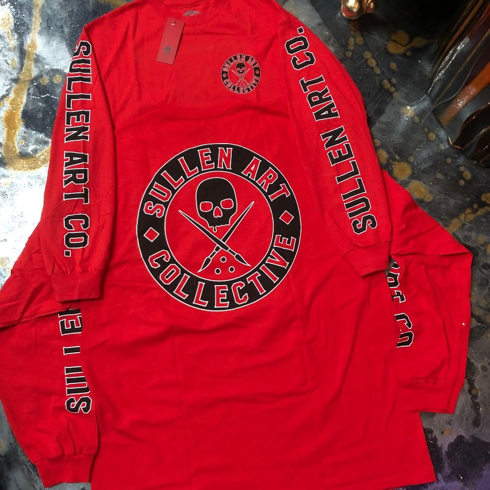 New Sullen Clothing BOH L/S Tee Sz M Red Badge